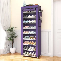 SCARPIERA A 9 RIPIANI COPERTURA ANTIPOLVERE ORGANIZER CORRIDOIO INGRESSO 58X30X158CM