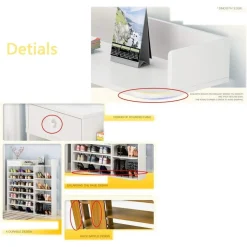 SCARPIERA A 8 STRATI LEGNO SCAFFALE CON CASSETTO ARMADIETTO MULTIFUNZIONE 100CM