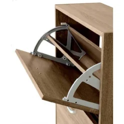 SCARPIERA BASSA 2 ANTE DOPPIA A RIBALTA SALVASPAZIO SLIM NOCE 81X63X24CM 827624