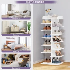 SCARPIERA CON 12 RIPIANI SALVASPAZIO CON MENSOLA PORTAOGGETTI MOBILETTO INGRESSO IN LEGNO