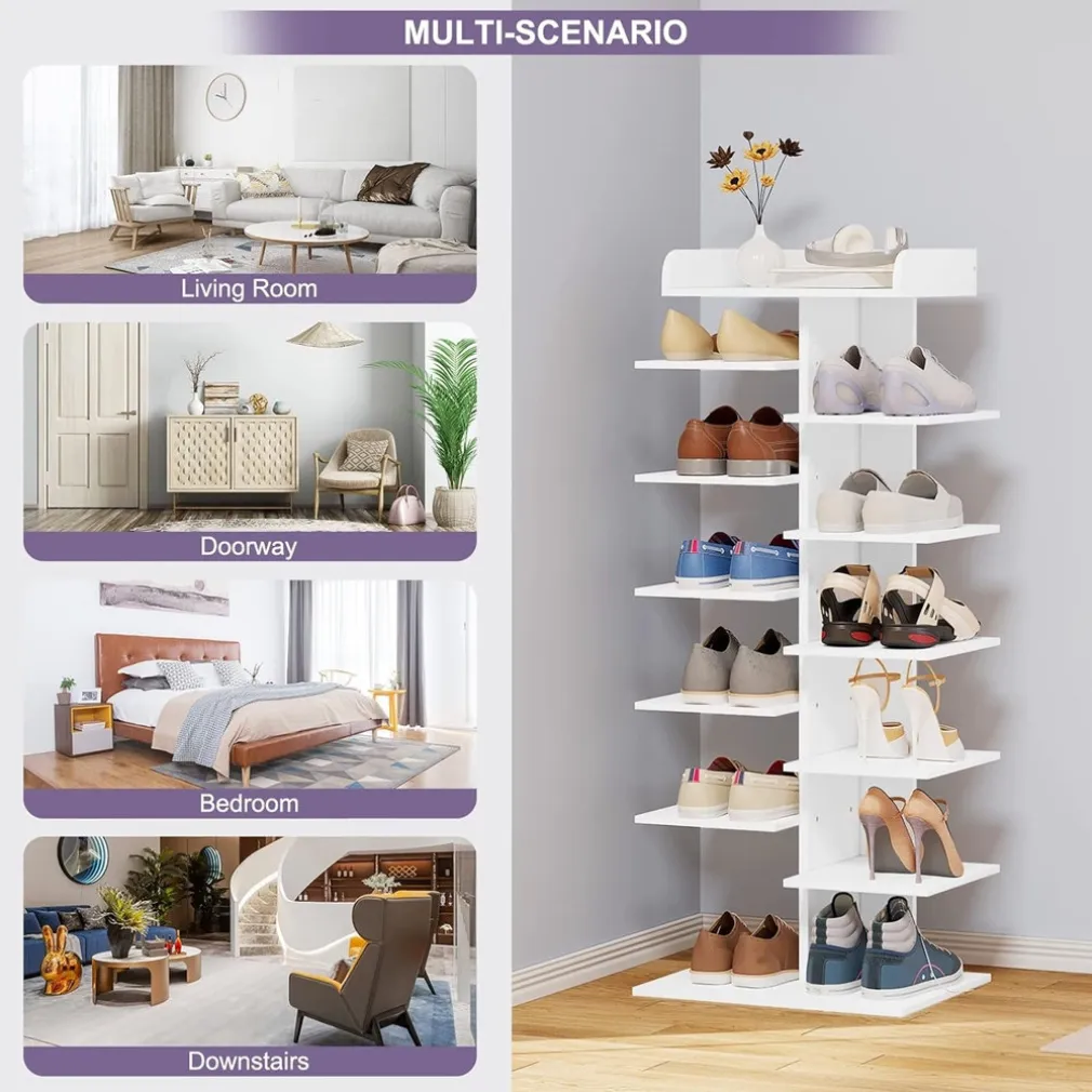 SCARPIERA CON 12 RIPIANI SALVASPAZIO CON MENSOLA PORTAOGGETTI MOBILETTO INGRESSO IN LEGNO