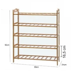 SCARPIERA PORTA SCARPE 5 RIPIANI PIANI LEGNO BAMBOO BAMBU SCAFFALE MOBILE 69414