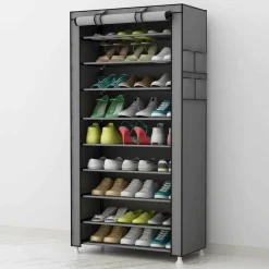 SCARPIERA SALVASPAZIO 10 RIPIANI 27PAIA DI SCARPE SCAFFALE ACCIAIO E TESSUTO TNT