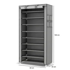 SCARPIERA SALVASPAZIO 10 RIPIANI 27PAIA DI SCARPE SCAFFALE ACCIAIO E TESSUTO TNT