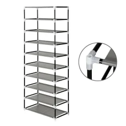 SCARPIERA SALVASPAZIO 10 RIPIANI 27PAIA DI SCARPE SCAFFALE ACCIAIO E TESSUTO TNT