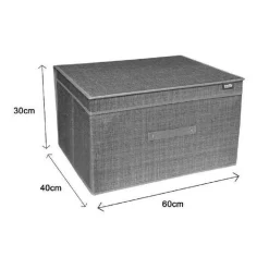 SCATOLA BOX SALVASPAZIO PORTATUTTO CONTENITORE ORGANIZER 60 X 40 X 30 CM 69696
