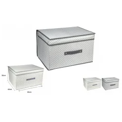SCATOLA BOX SALVASPAZIO PORTATUTTO CONTENITORE ARMADI ORGANIZER 50X40X30CM 53028