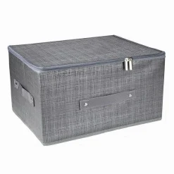 SCATOLA BOX SALVASPAZIO PORTATUTTO CONTENITORE ORGANIZER CERNIERA 79415 35X26X20CM