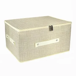 SCATOLA BOX SALVASPAZIO PORTATUTTO CONTENITORE ORGANIZER CERNIERA 79415 35X26X20CM
