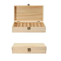 SCATOLA CASSETTIERA LEGNO PORTA OLI 18 SCOMPARTI COFANETTO MINUTERIE PORTAGIOIE