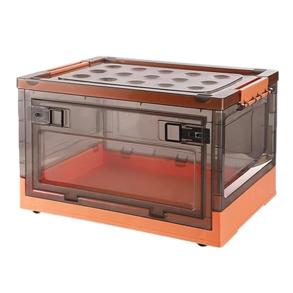 SCATOLA CONTENITORE DI STOCCAGGIO PIEGHEVOLE SALVASPAZIO CON RUOTE 40X28X24 CM