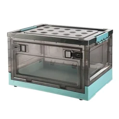 SCATOLA CONTENITORE DI STOCCAGGIO PIEGHEVOLE SALVASPAZIO CON RUOTE 40X28X24 CM