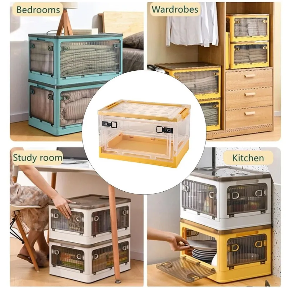 SCATOLA CONTENITORE DI STOCCAGGIO PIEGHEVOLE SALVASPAZIO CON RUOTE 40X28X24 CM