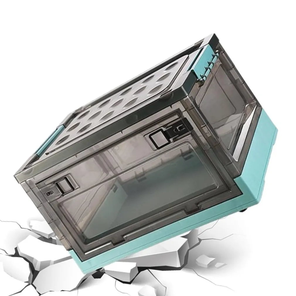 SCATOLA CONTENITORE DI STOCCAGGIO PIEGHEVOLE SALVASPAZIO CON RUOTE 40X28X24 CM