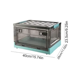 SCATOLA CONTENITORE DI STOCCAGGIO PIEGHEVOLE SALVASPAZIO CON RUOTE 40X28X24 CM