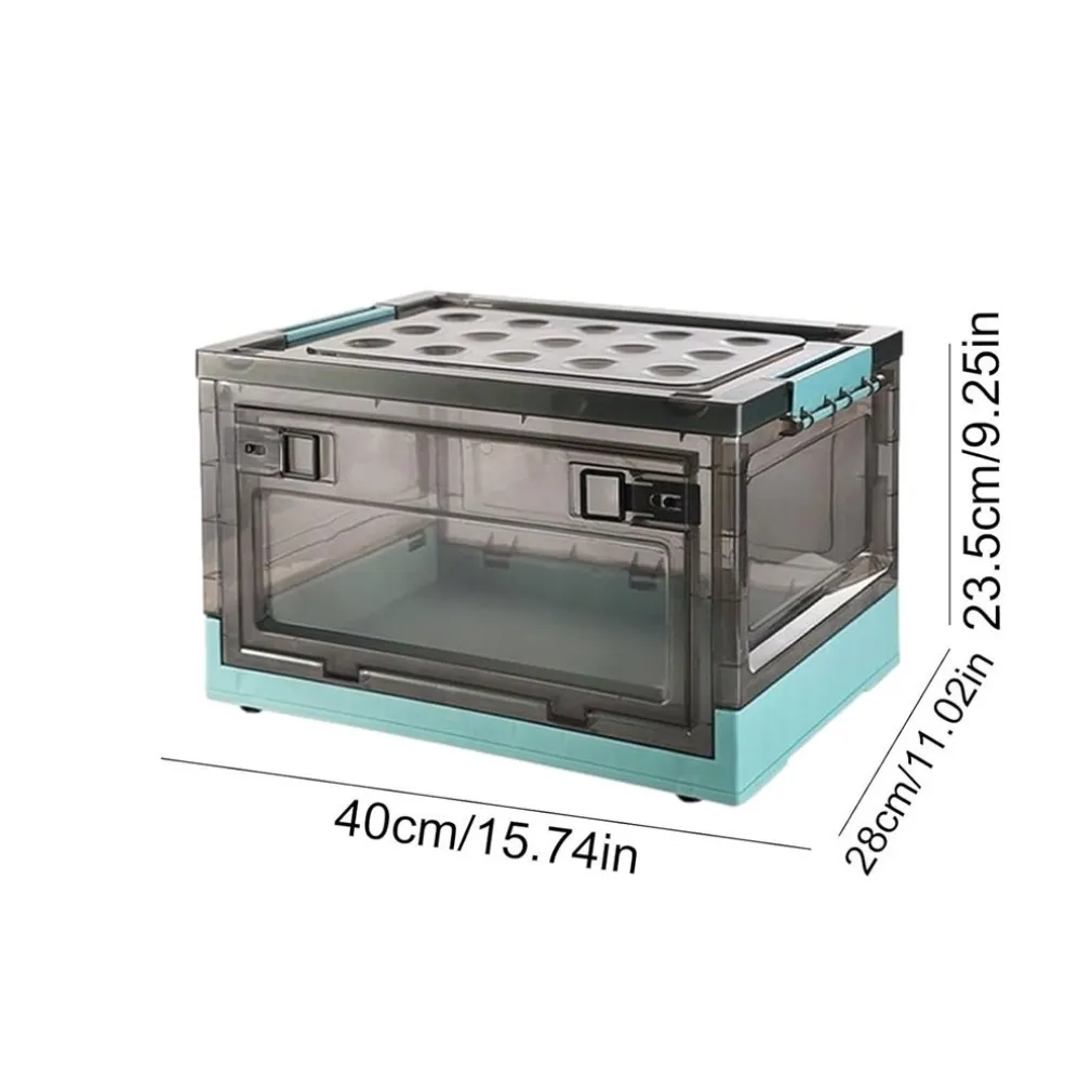 SCATOLA CONTENITORE DI STOCCAGGIO PIEGHEVOLE SALVASPAZIO CON RUOTE 40X28X24 CM