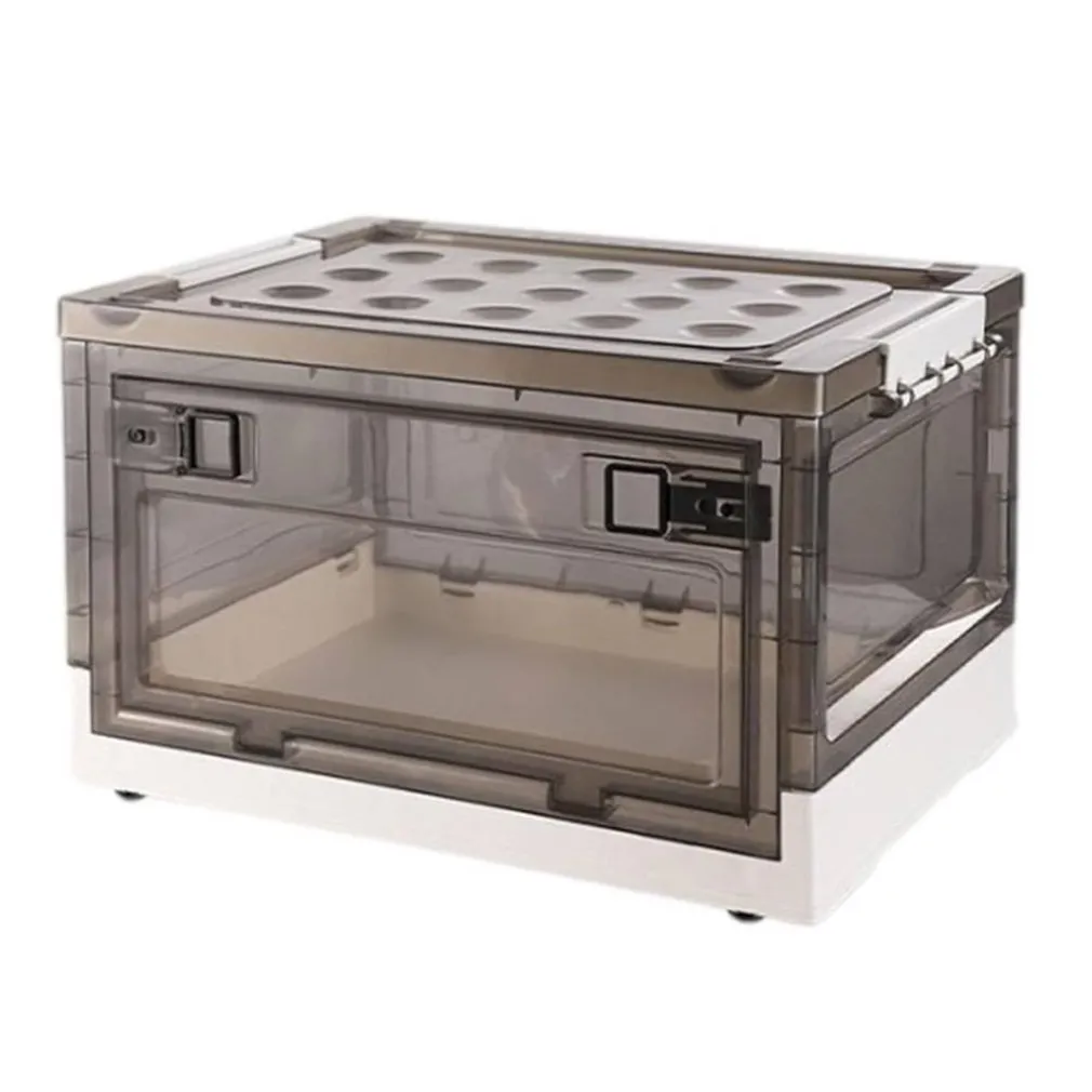 SCATOLA CONTENITORE STOCCAGGIO PIEGHEVOLE SALVASPAZIO CON RUOTE 51 X 34 X 24 CM