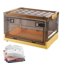 SCATOLA CONTENITORE STOCCAGGIO PIEGHEVOLE SALVASPAZIO CON RUOTE 51 X 34 X 24 CM