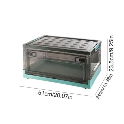 SCATOLA CONTENITORE STOCCAGGIO PIEGHEVOLE SALVASPAZIO CON RUOTE 51 X 34 X 24 CM