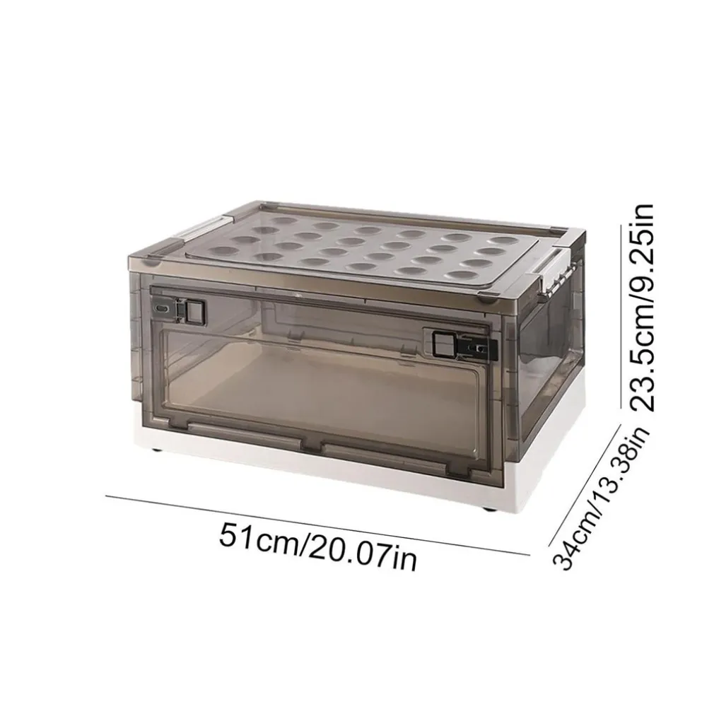 SCATOLA CONTENITORE STOCCAGGIO PIEGHEVOLE SALVASPAZIO CON RUOTE 51 X 34 X 24 CM