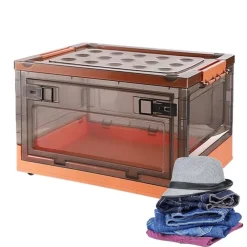 SCATOLA CONTENITORE STOCCAGGIO PIEGHEVOLE SALVASPAZIO CON RUOTE 51 X 34 X 24 CM