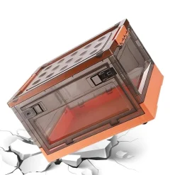 SCATOLA CONTENITORE STOCCAGGIO PIEGHEVOLE SALVASPAZIO CON RUOTE 51 X 34 X 24 CM