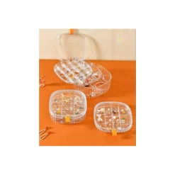 SCATOLA IMPILABILE TRASPARENTE 3 STRATI COPERCHIO PORTAGIOIE DONNA PORTAOGGETTI