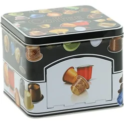 SCATOLA IN LATTA QUADRATO PER PRODOTTI ALIMENTARI CIALDE ELEGANTE DECORATIVO