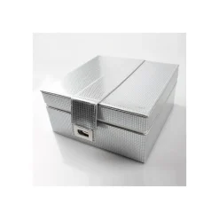 SCATOLA PORTA OGGETTI BOX GIOIELLI COSMETICI IN SIMILPELLE CON SPECCHIO BIANCO