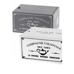 SCATOLA PORTA OGGETTI BUSTINE THE TÈ CIALDE CAFFÈ 16X11X9 CM LEGNO DECORI 738661