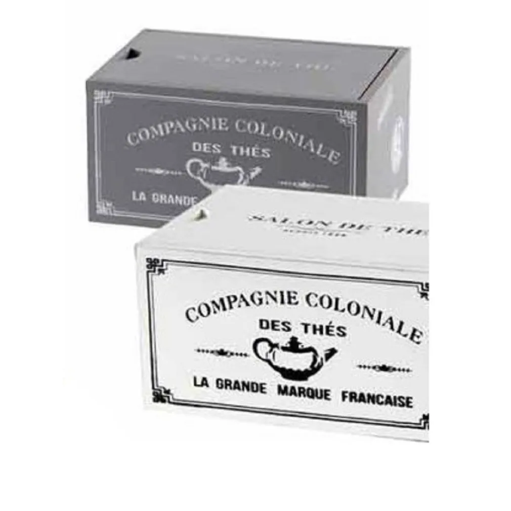 SCATOLA PORTA OGGETTI BUSTINE THE TÈ CIALDE CAFFÈ 16X11X9 CM LEGNO DECORI 738661