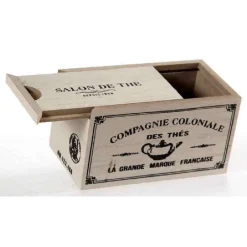 SCATOLA PORTA OGGETTI BUSTINE THE TÈ CIALDE CAFFÈ 13X7X7 CM LEGNO DECORI 738654
