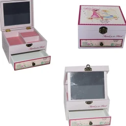 SCATOLA PORTAGIOIE AMICIZIA JH514 PORTA GIOIELLI 16X14X10CM CASSETTO SPECCHIO