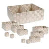 SCATOLE IN TESSUTO COMPONIBILI ORGANIZER PER BAGNO ARMADI SCAFFALI 79081 BEIGE