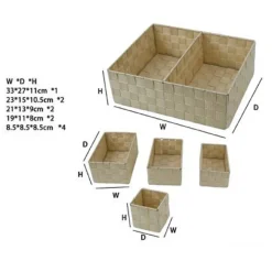 SCATOLE IN TESSUTO COMPONIBILI ORGANIZER PER BAGNO ARMADI SCAFFALI 79081 BEIGE