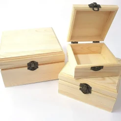 SCATOLE MATRIOSKA SCATOLA 3 PEZZI QUADRATO RF_53152 LEGNO PORTAGIOIE MINUTERIE