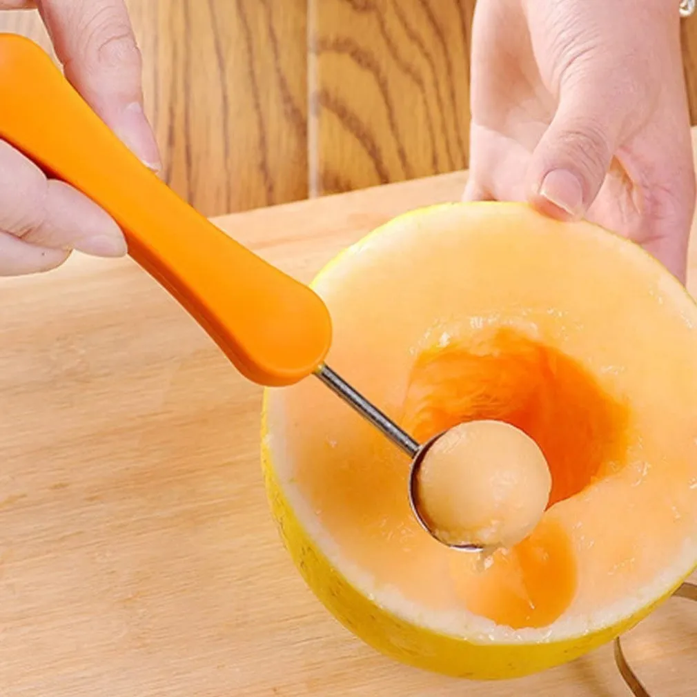 SCAVINO CUCCHIAIO MULTIFUNZIONE TAGLIO MELONE 3 IN 1 SPALLINATORE PER FRUTTA