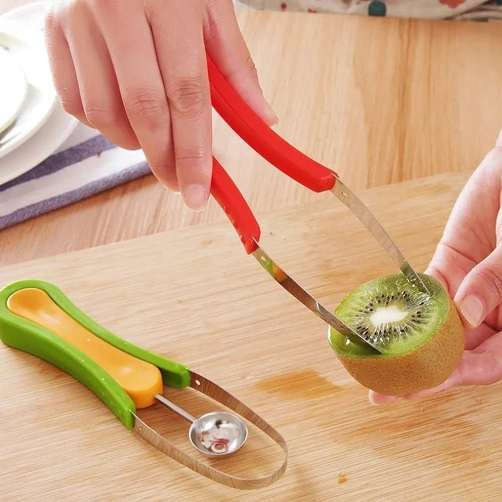 SCAVINO CUCCHIAIO MULTIFUNZIONE TAGLIO MELONE 3 IN 1 SPALLINATORE PER FRUTTA