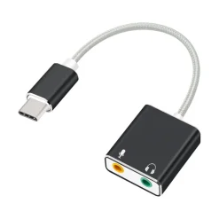 SCHEDA AUDIO ESTERNA SPLITTER PORTA TYPE-C LAPTOP A JACK CUFFIE MICROFONO Q-T98