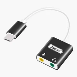 SCHEDA AUDIO ESTERNA SPLITTER PORTA TYPE-C LAPTOP A JACK CUFFIE MICROFONO Q-T98