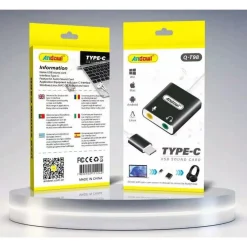 SCHEDA AUDIO ESTERNA SPLITTER PORTA TYPE-C LAPTOP A JACK CUFFIE MICROFONO Q-T98