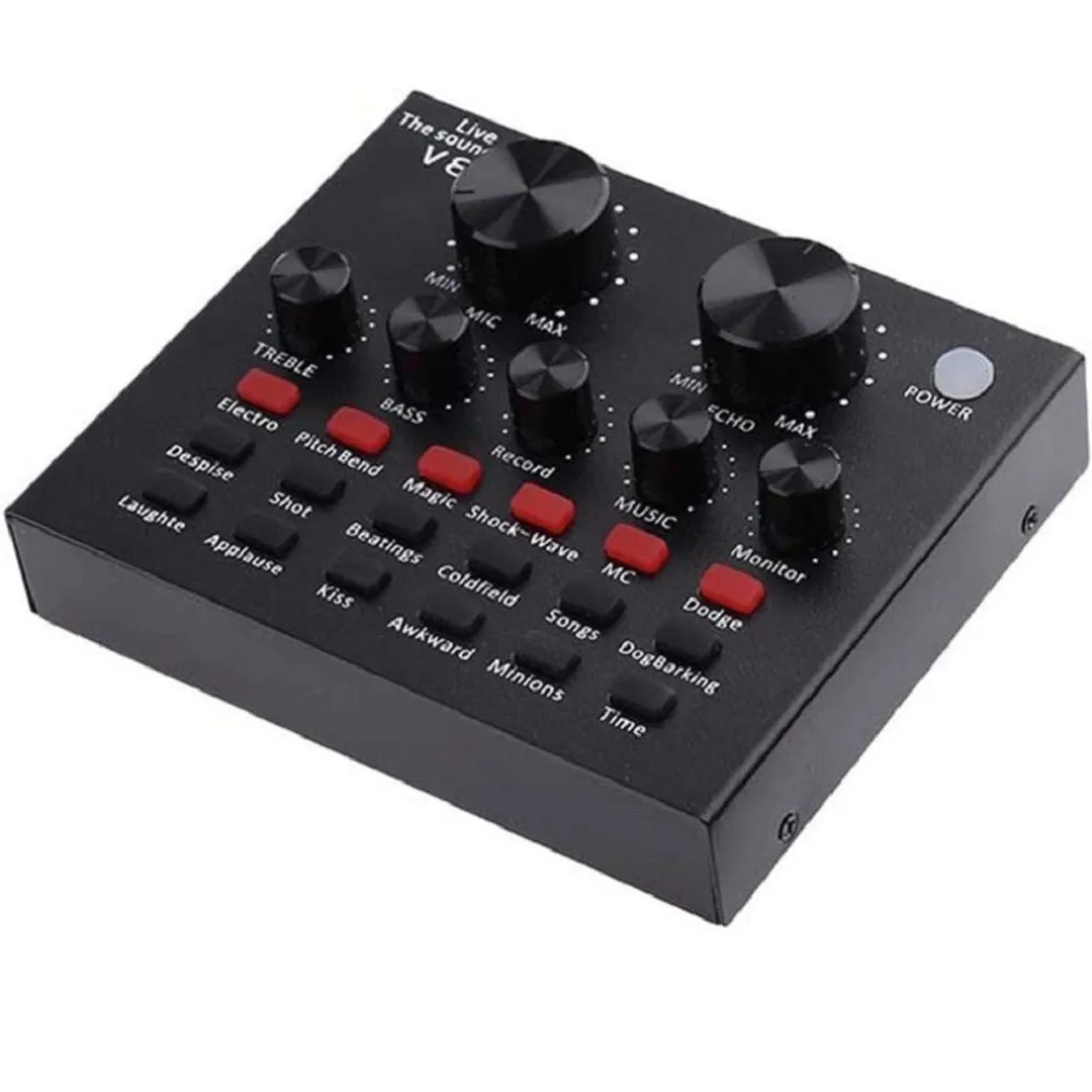 SCHEDA AUDIO V8 CAMBIA VOCE CONVERSIONE EFFETTI SONORI MIXER REGISTRAZIONE USB