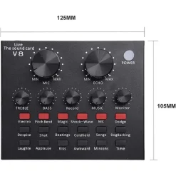 SCHEDA AUDIO V8 CAMBIA VOCE CONVERSIONE EFFETTI SONORI MIXER REGISTRAZIONE USB