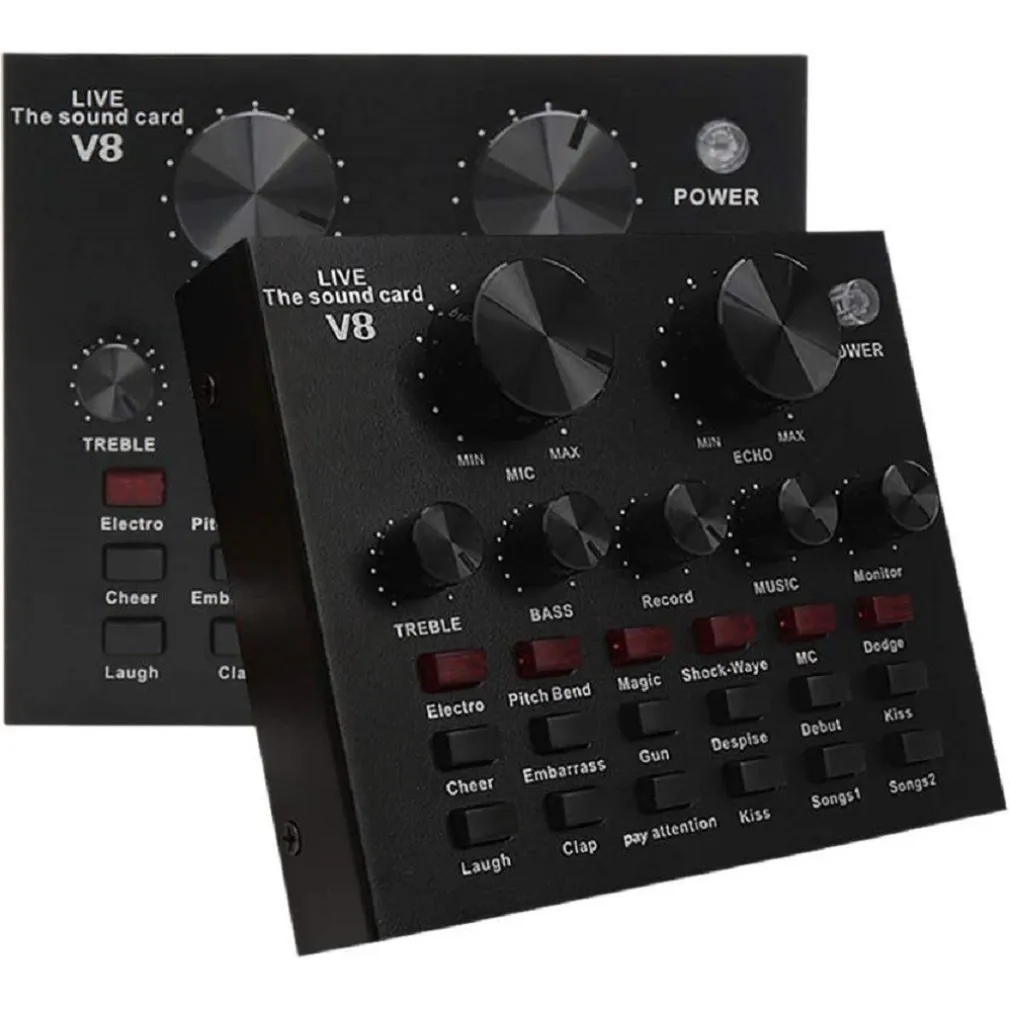 SCHEDA AUDIO V8 CAMBIA VOCE CONVERSIONE EFFETTI SONORI MIXER REGISTRAZIONE USB