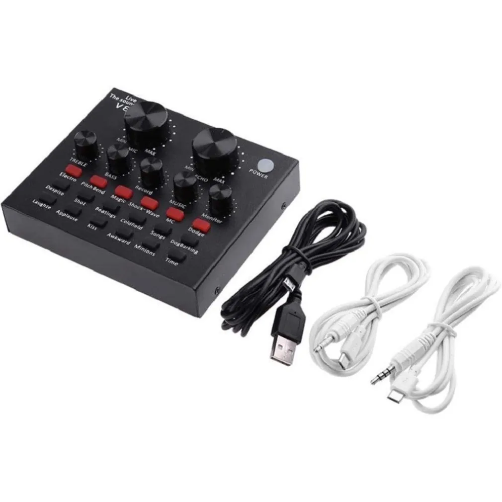 SCHEDA AUDIO V8 CAMBIA VOCE CONVERSIONE EFFETTI SONORI MIXER REGISTRAZIONE USB