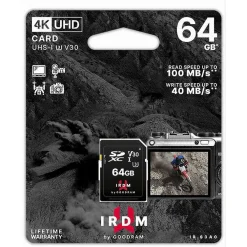 SCHEDA DI MEMORIA SD CARD 64 GB PER VIDEOCAMERE CLASSE UHS-I 3 V30 IR-S3A0-64GB