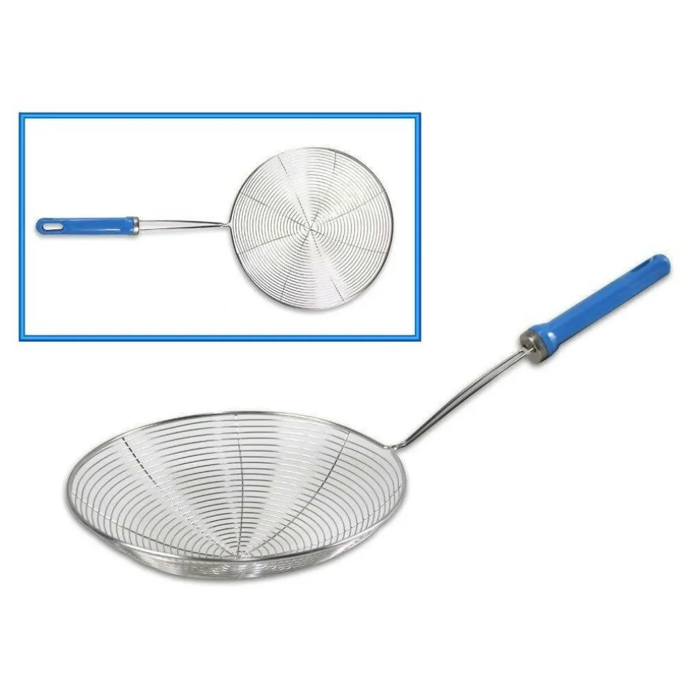 SCHIUMAROLA A RETE ACCIAIO PER FRITTI FRITTURA UTENSILI DA CUCINA 20 CM 66274
