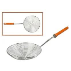 SCHIUMAROLA A RETE ACCIAIO PER FRITTI FRITTURA UTENSILI DA CUCINA 20 CM 66274