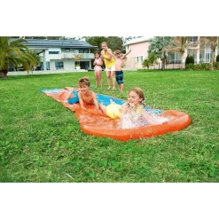 SCIVOLO DOPPIO ACQUASCIVOLO GIOCHI GIARDINO GONFIABILI CON SPRUZZI 488 CM 52328