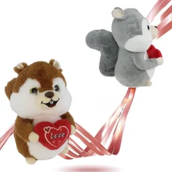 SCOIATTOLO PELUCHE CON CUORE SCRITTA LOVE 22CM SAN VALENTINO 2 COLORI ASS. 92478